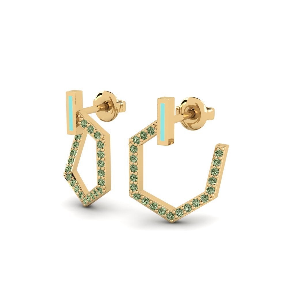 Diamante Verde Pendiente de mujer Idaevs