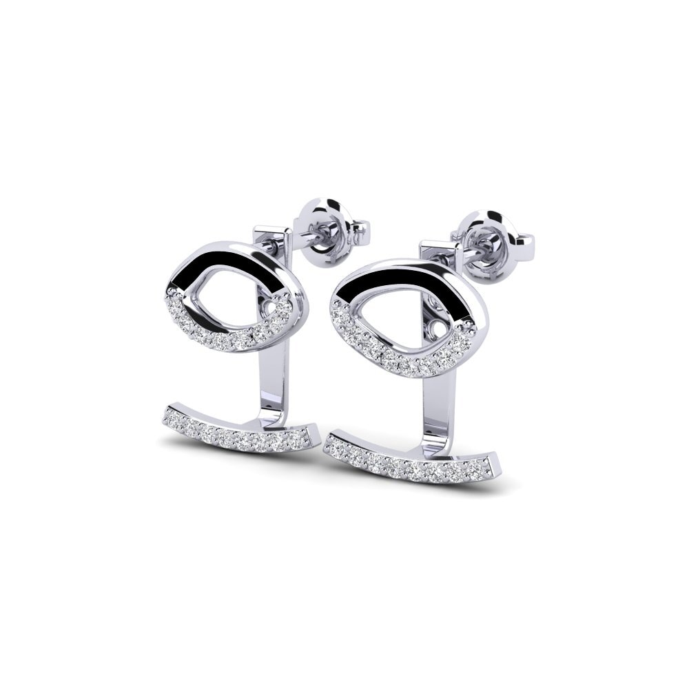 14K White Gold Earring Intent