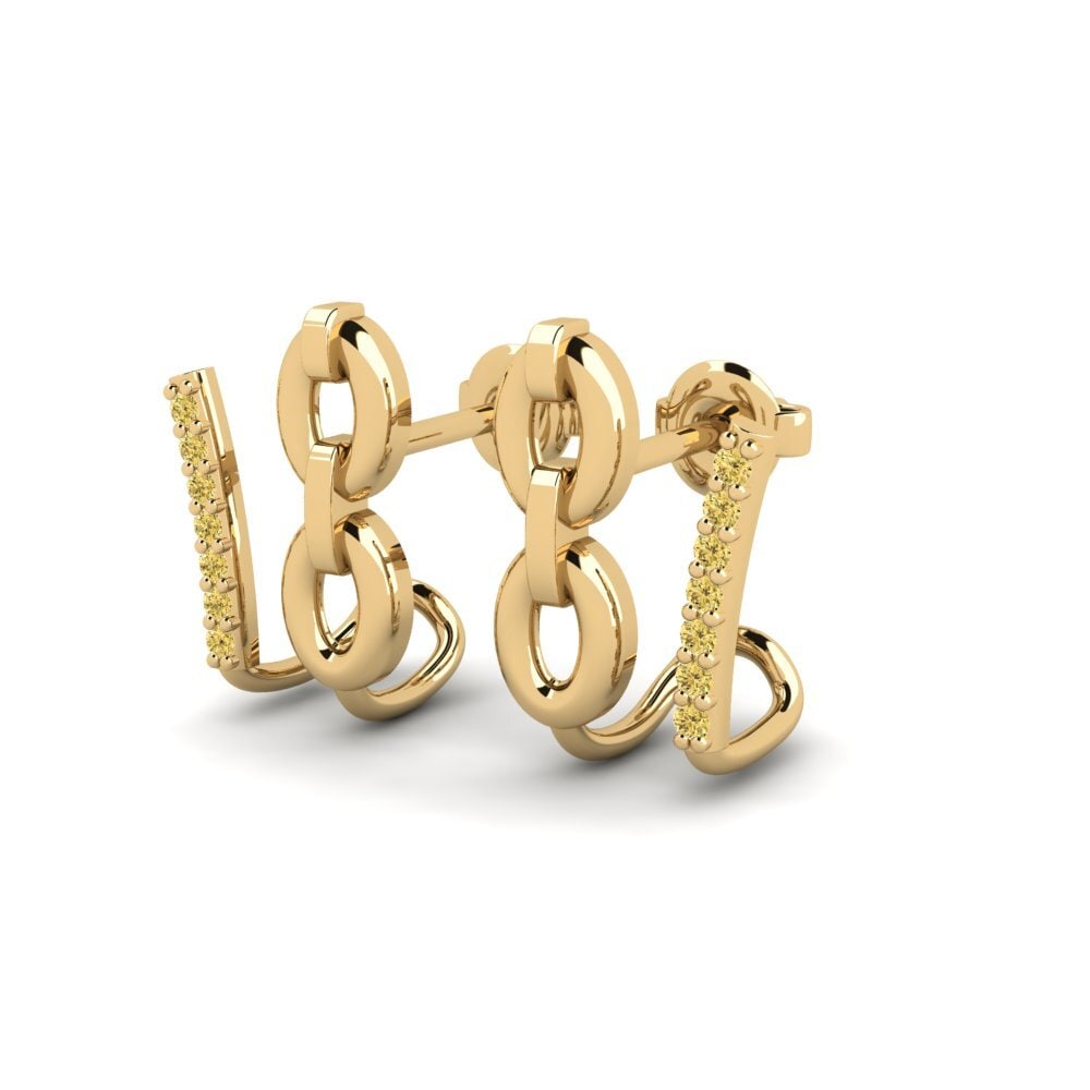 Yellow Diamond Women's Earring Jilmayuu