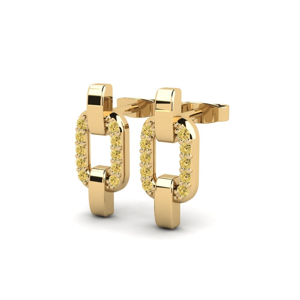 Diamante Amarillo Pendiente de mujer Mosoly