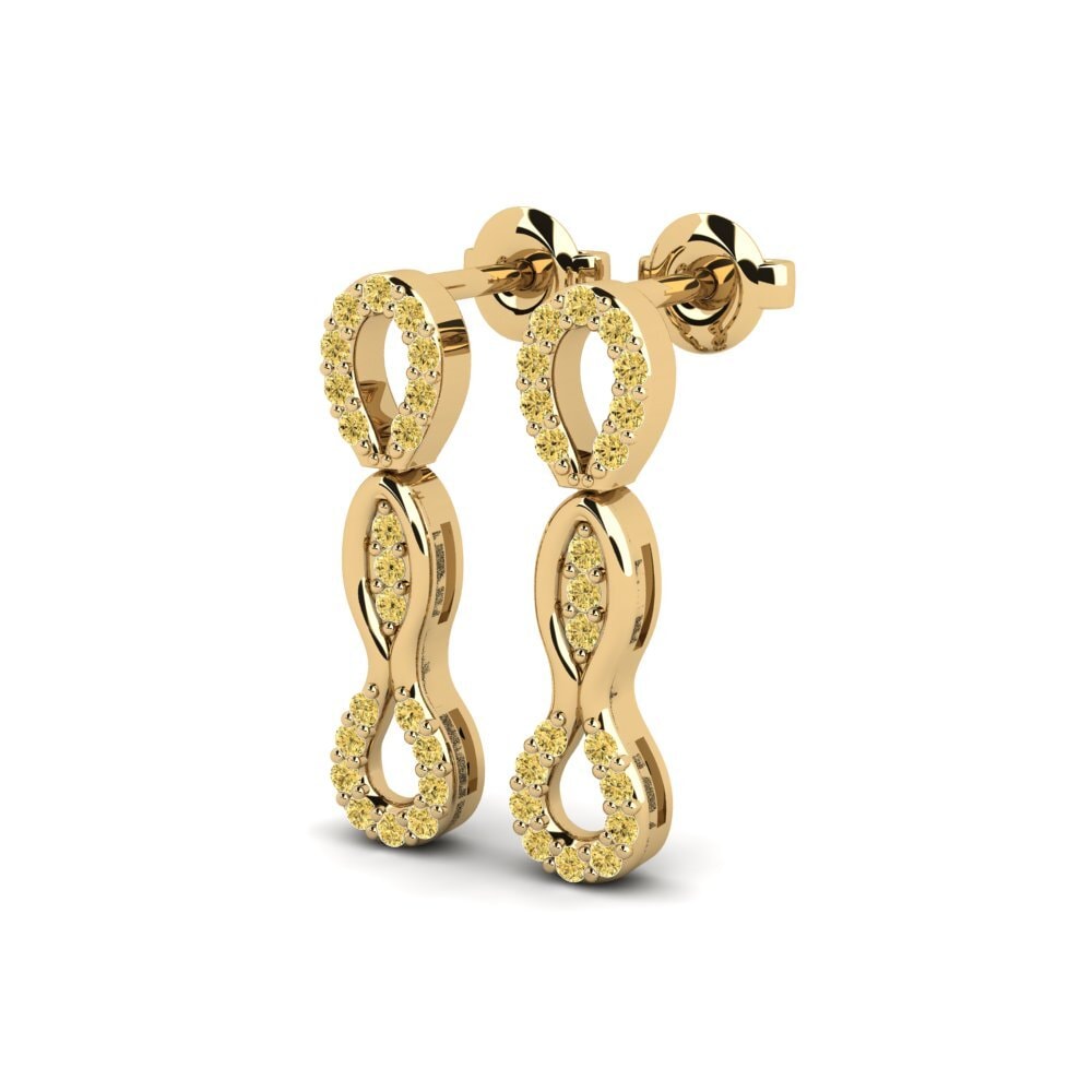 Diamante Amarillo Pendiente de mujer Mulcyna