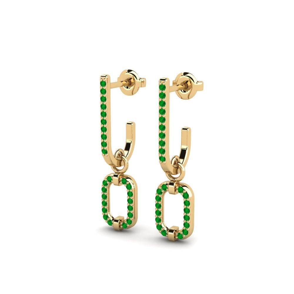 Émeraude Boucle d'oreille femme Ndoto