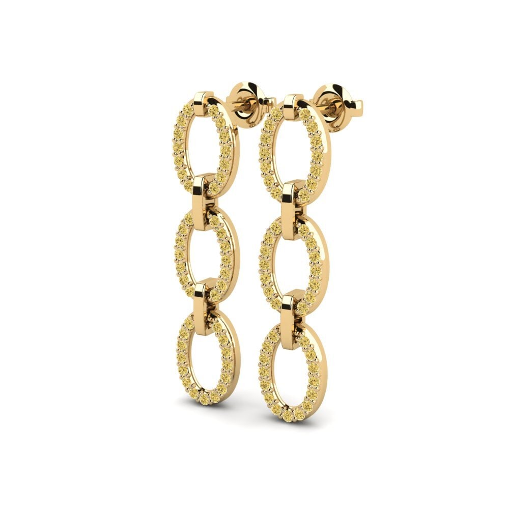 Diamante Amarillo Pendiente de mujer Tbissem - A