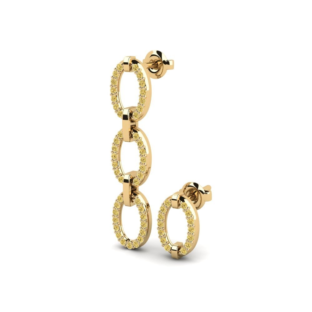 Diamante Amarillo Pendiente de mujer Tbissem - SET