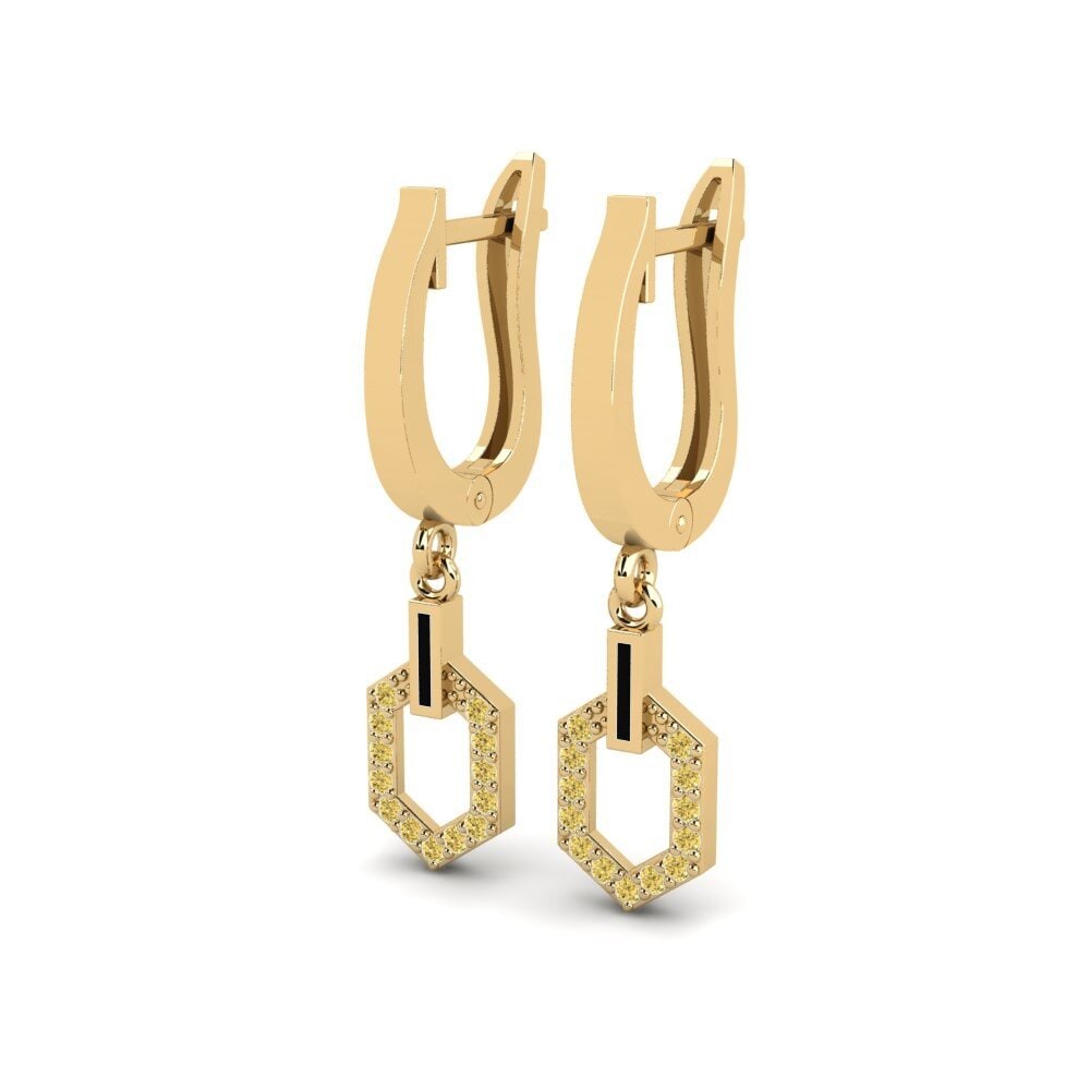 Diamante Amarillo Pendiente de mujer Alamos