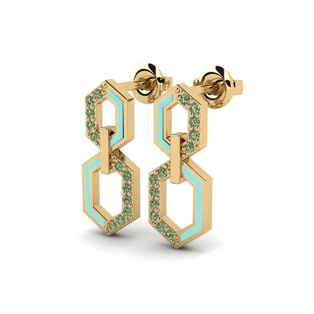Diamante Verde Pendiente de mujer Asht