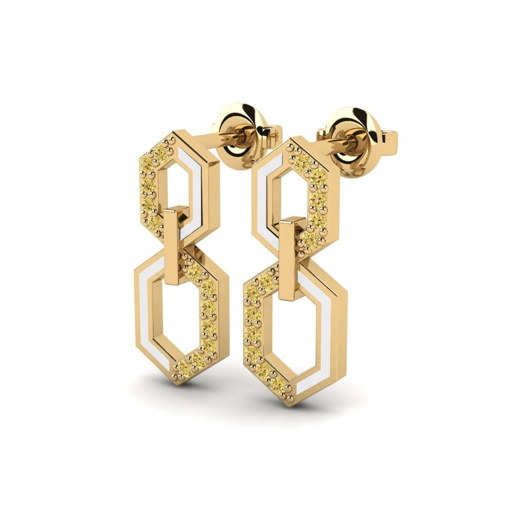 Diamante Amarillo Pendiente de mujer Asht