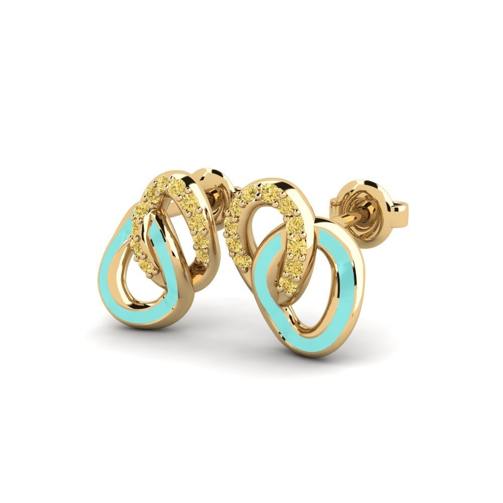 Diamante Amarillo Pendiente de mujer Aurinko