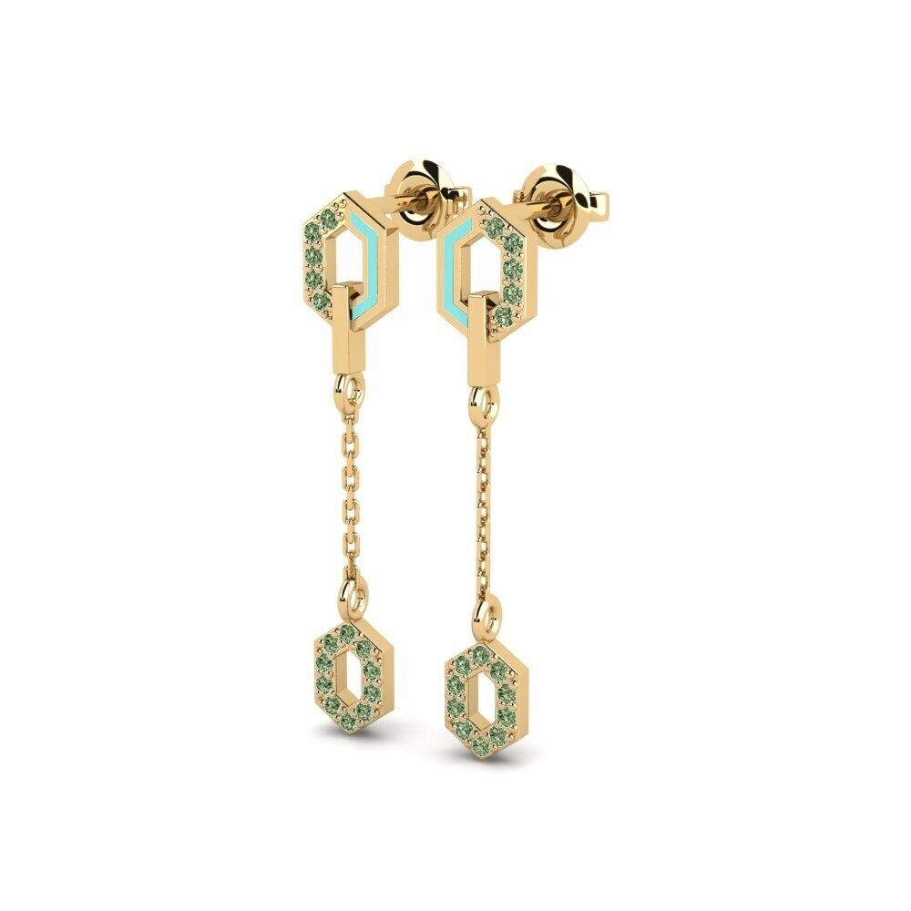 Diamante Verde Pendiente de mujer Gypsophila