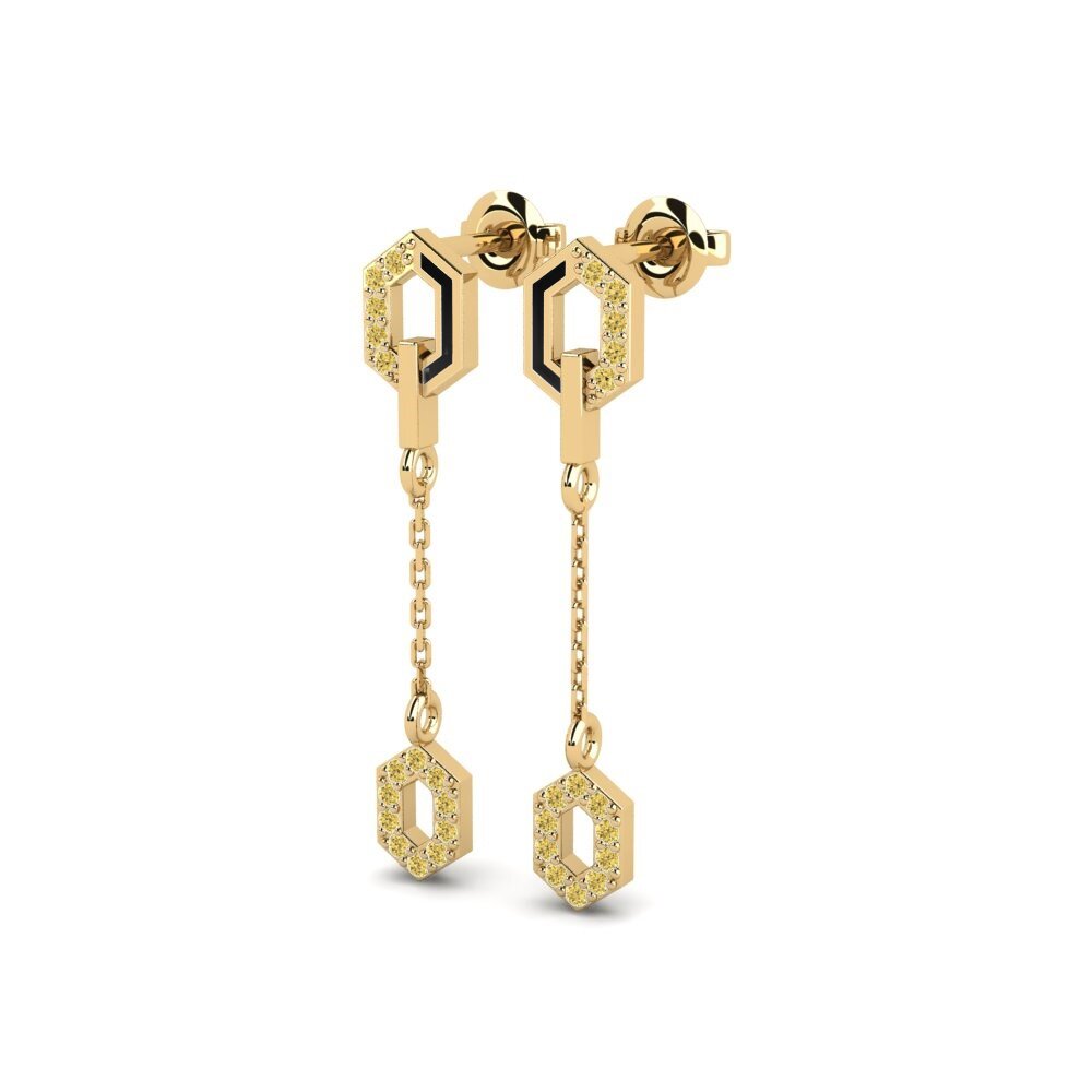Diamante Amarillo Pendiente de mujer Gypsophila