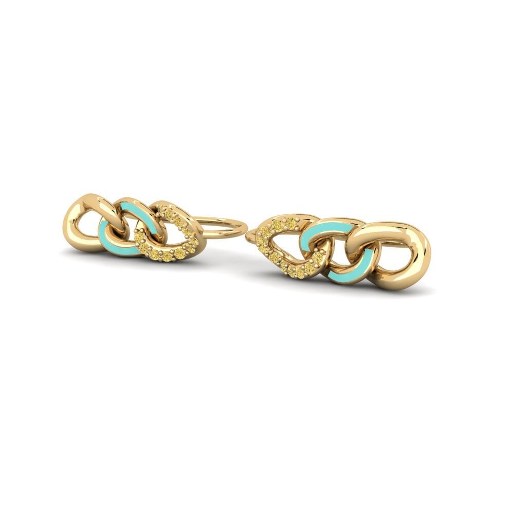 Diamante Amarillo Pendiente de mujer Koronga