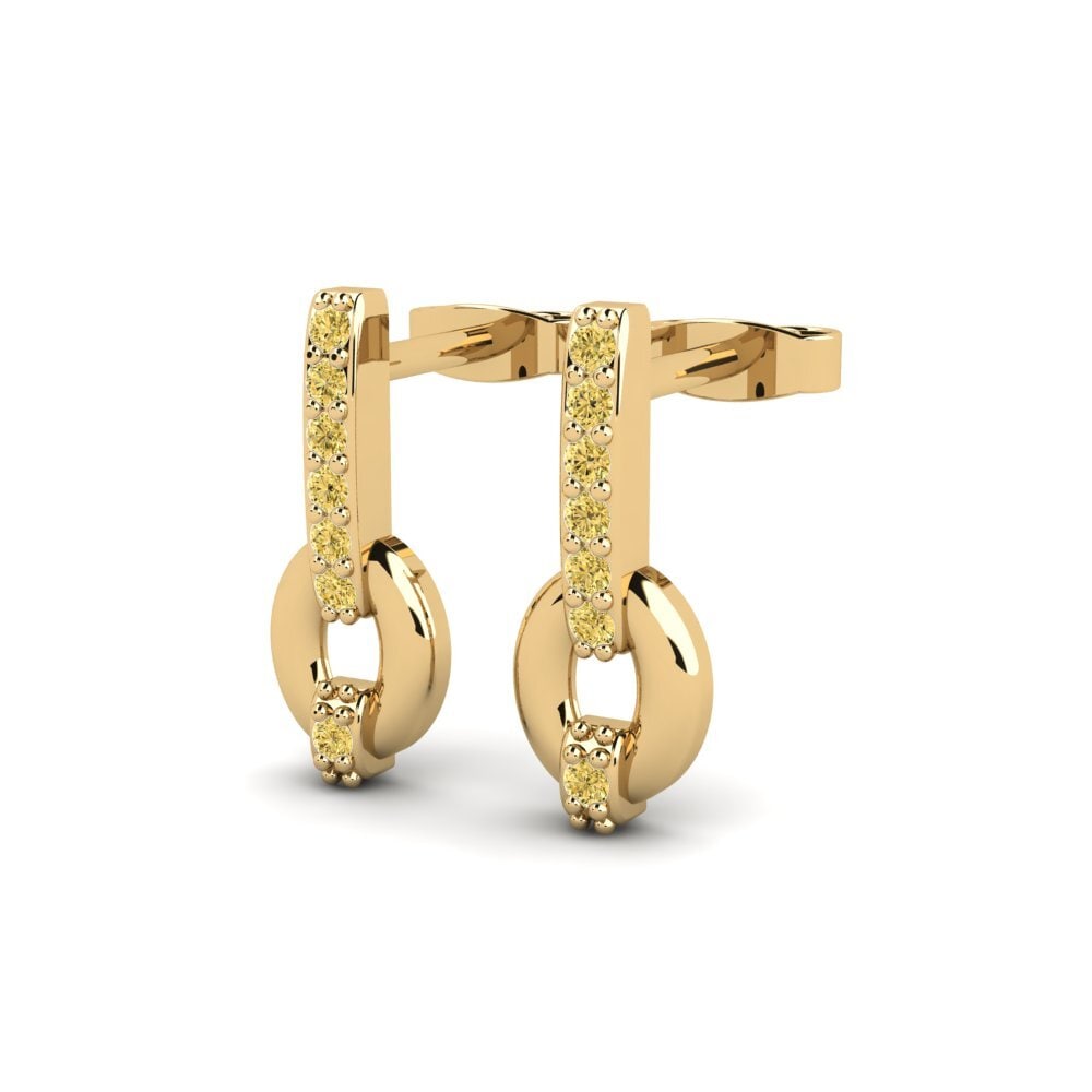 Diamante Amarillo Pendiente de mujer Nasmevka