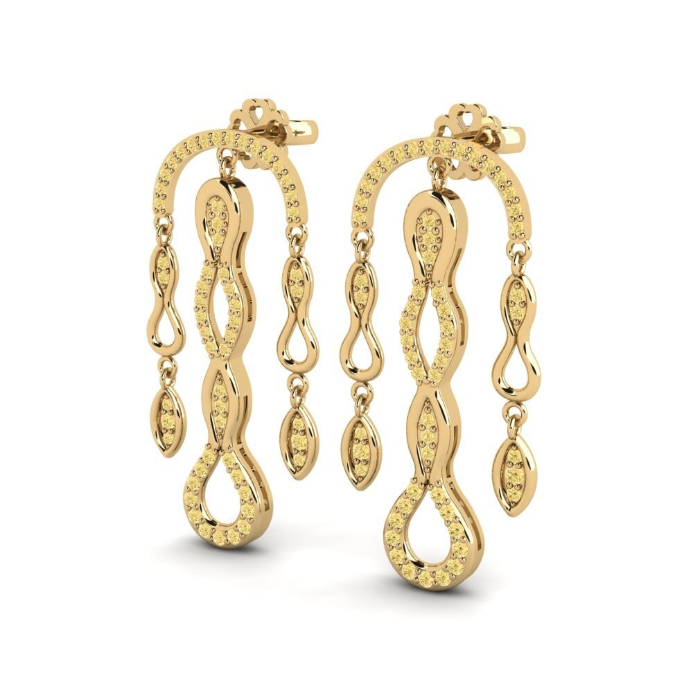 Diamante Amarillo Pendiente de mujer Nibulach