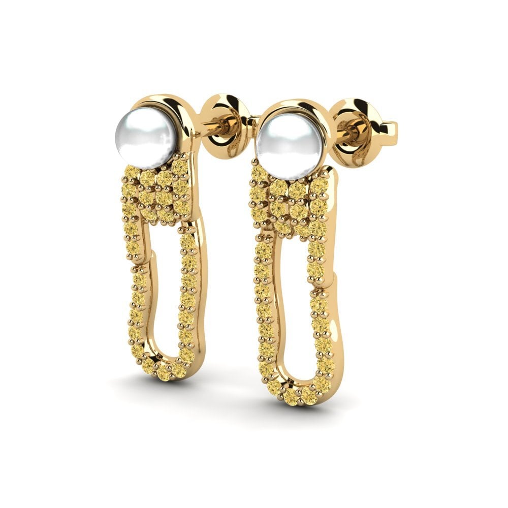Diamante Amarillo Pendiente de mujer Ravel