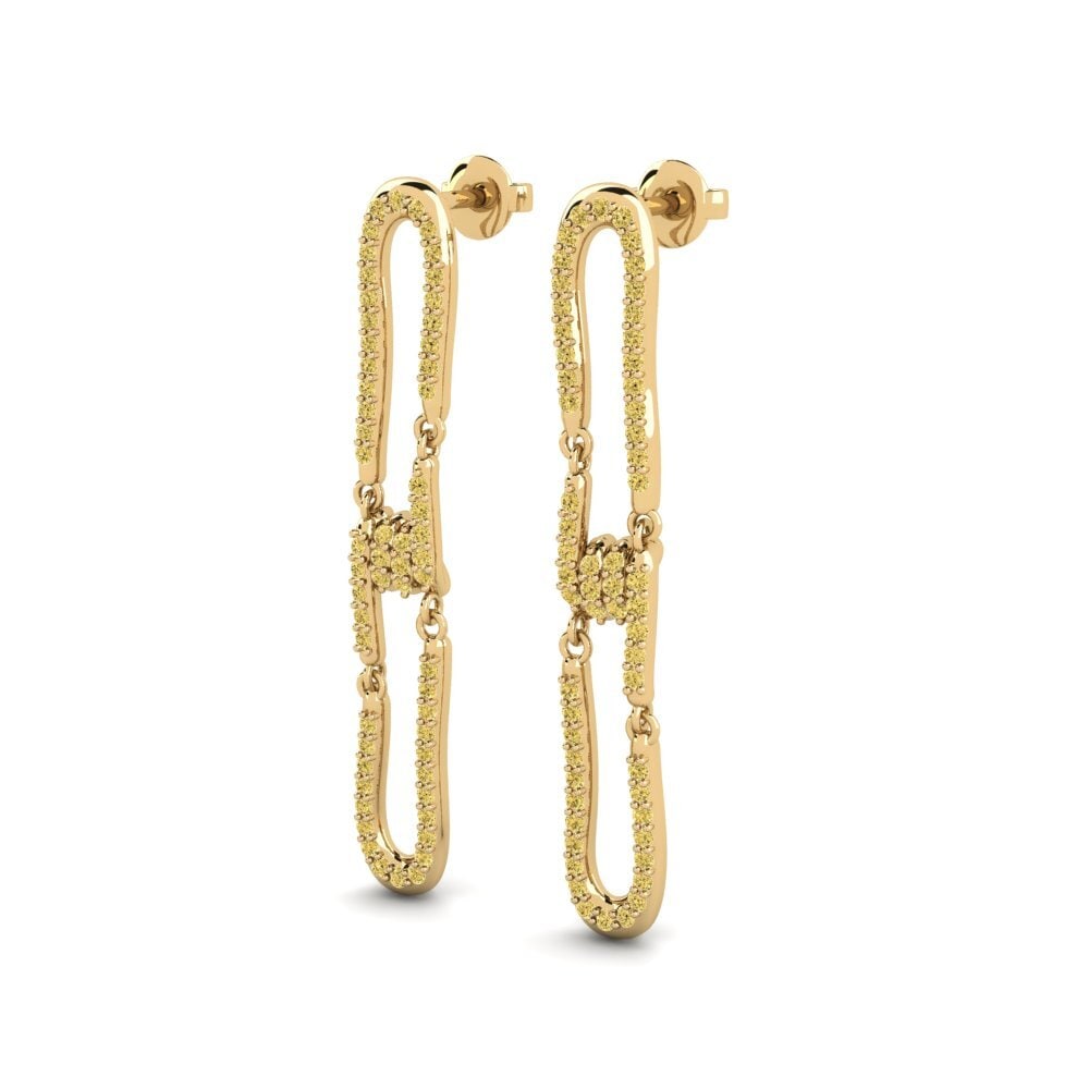 Diamante Amarillo Pendiente de mujer Redolent