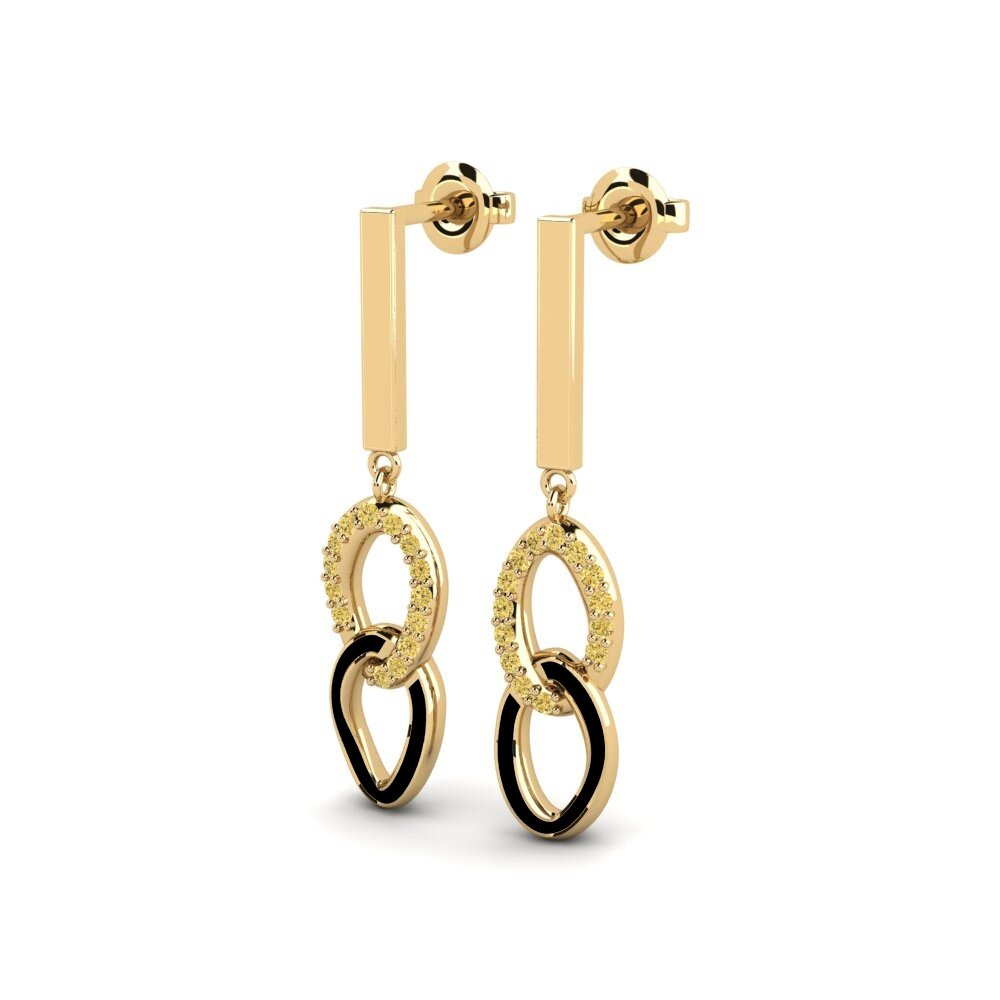 Diamante Amarillo Pendiente de mujer Tampilan