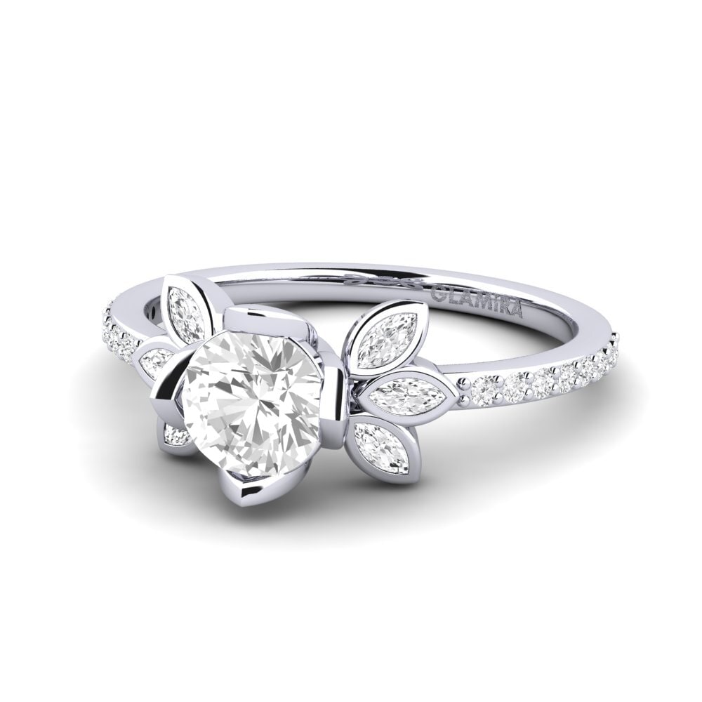 Zafiro blanco Anillo de compromiso Czari