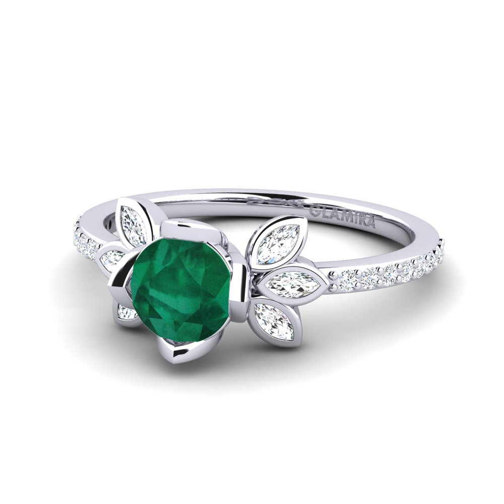 Emerald Engagement Ring Czari
