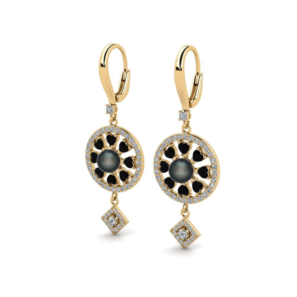 Diamante Negro Pendiente de mujer Enstr