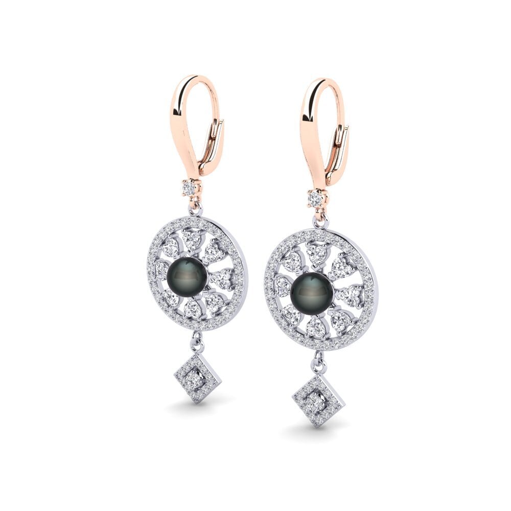 9ct Rose & White Gold Lab Grown Diamond Women's Earring Enstr