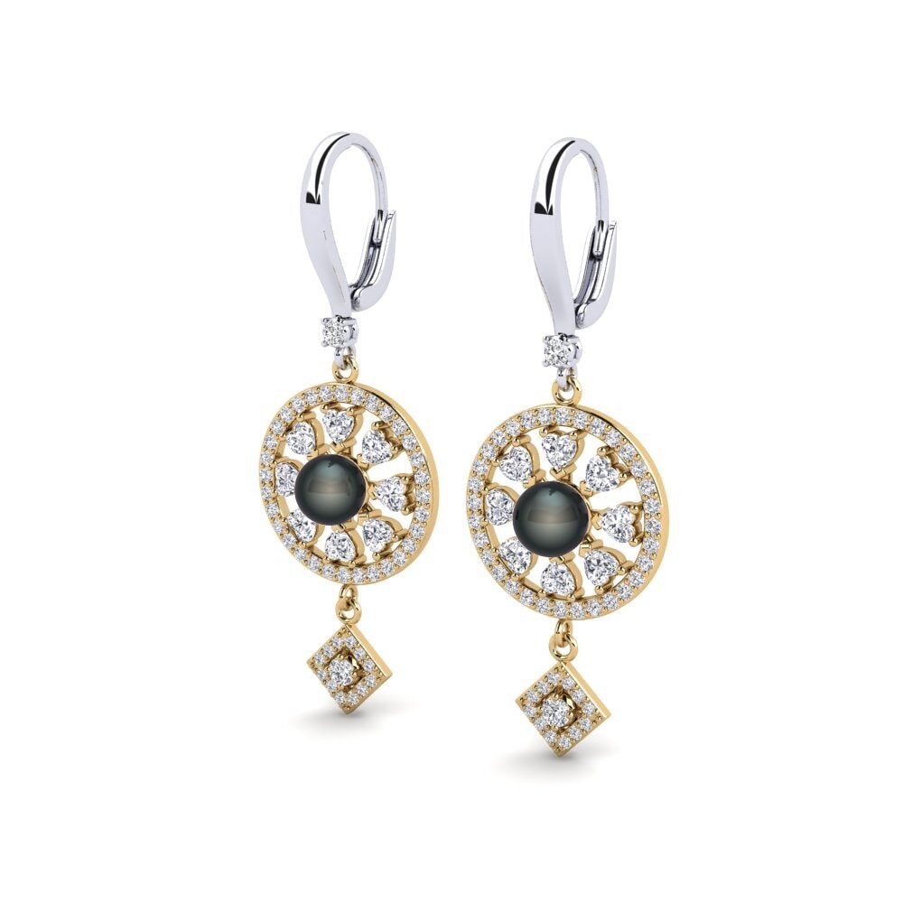 18ct White & Yellow Gold Lab Grown Diamond Women's Earring Enstr