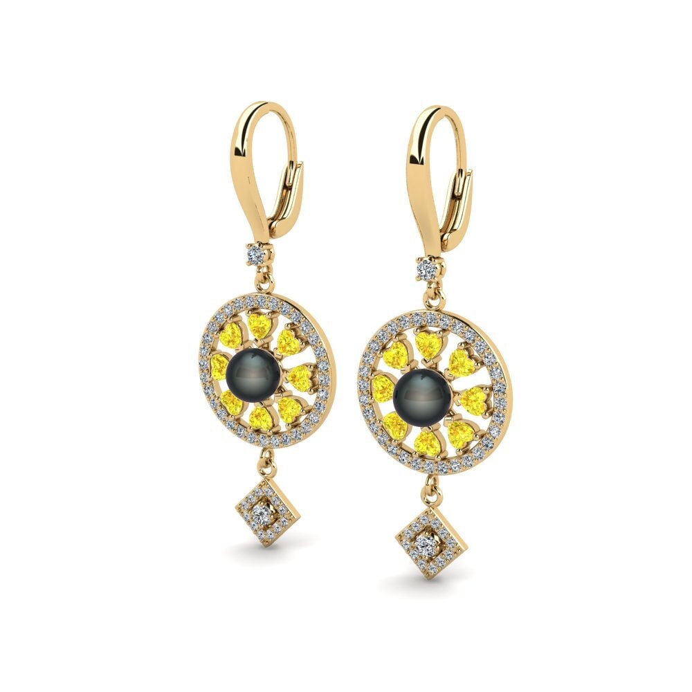 Yellow Sapphire Women's Earring Enstr