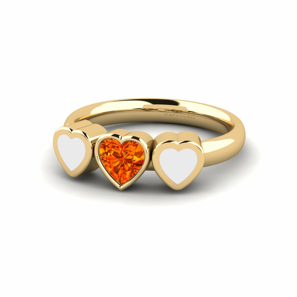 Bagues Saphir orange Cœur