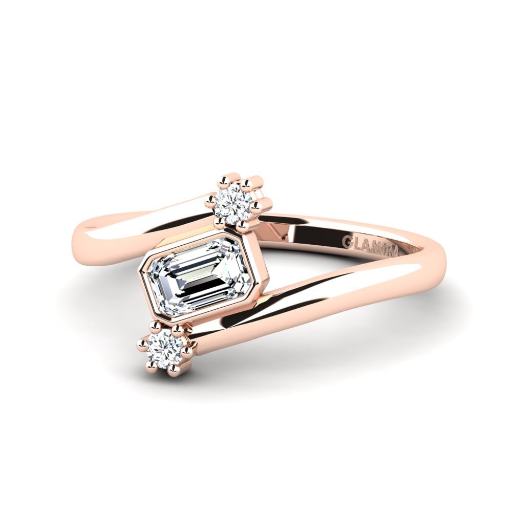 14K Rood Goud Smaragd Stapelbare ring Grue