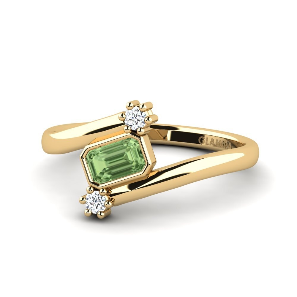 Green Sapphire Stackable Ring Grue
