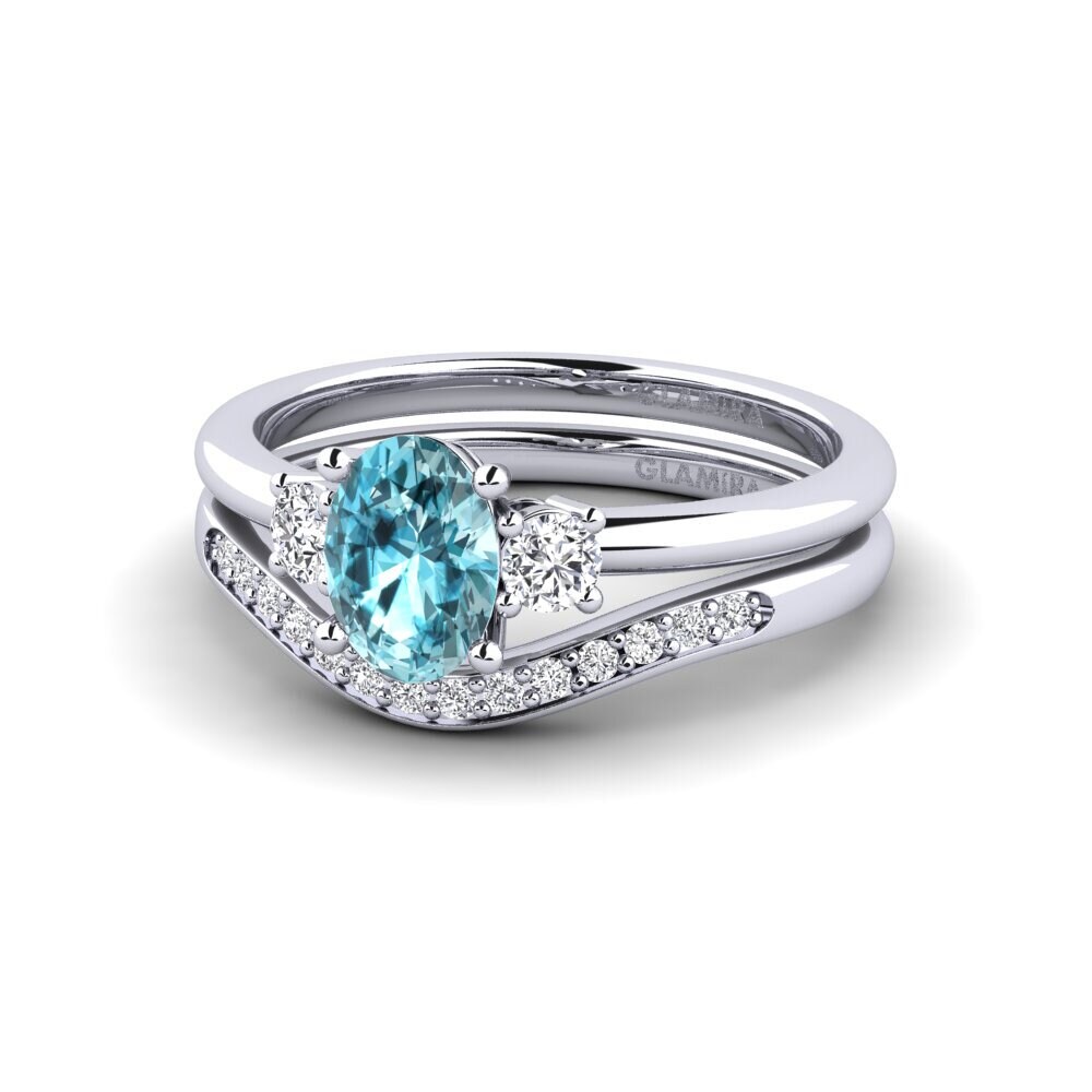 Blue Zircon Stackable Ring Guluve - SET