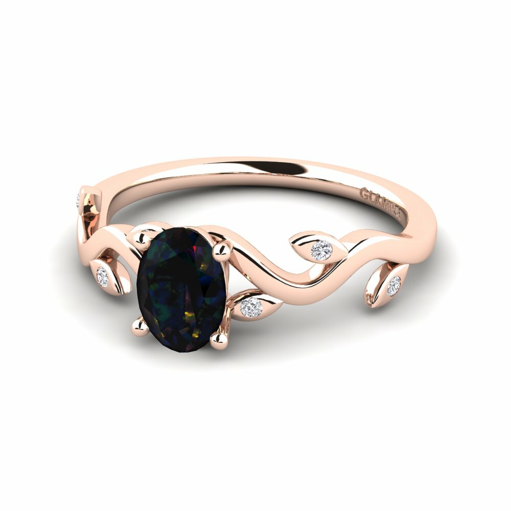 Black Opal Engagement Ring Shasha