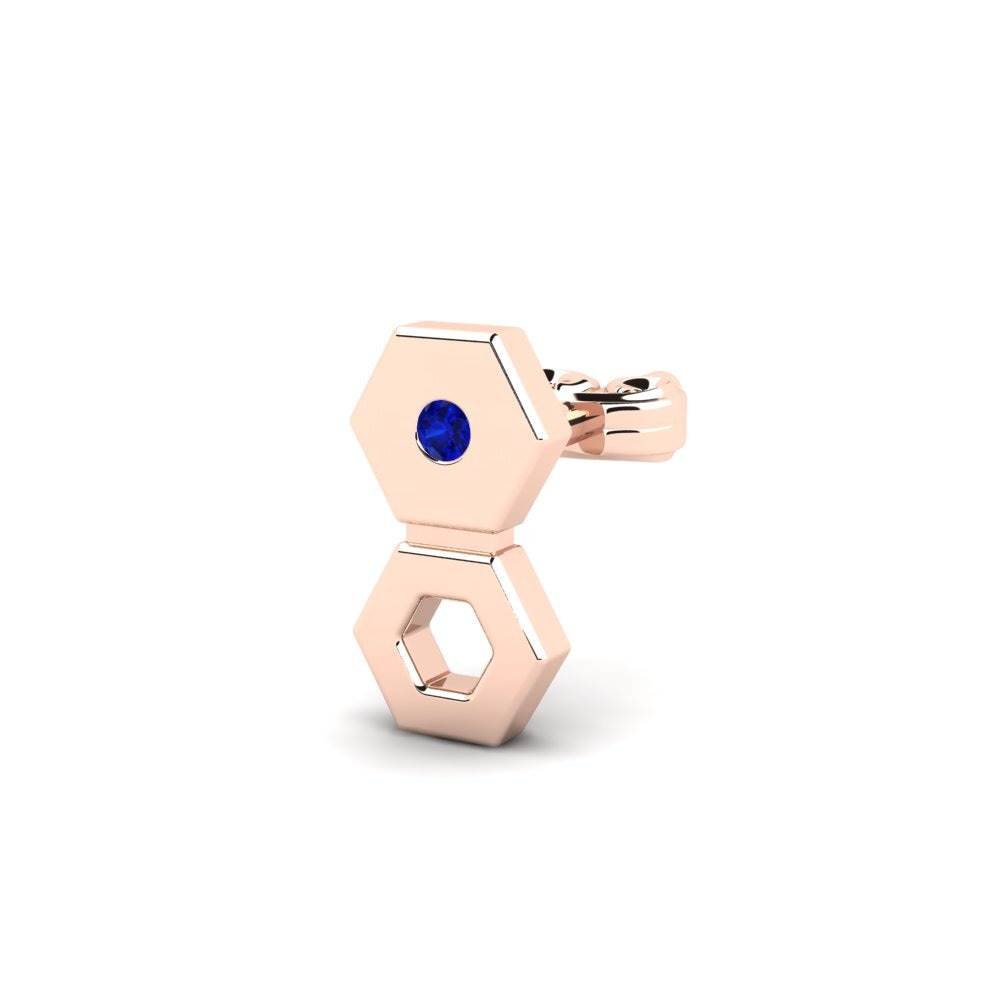 14ct Rose Gold Sapphire Men's Earring Fabledes