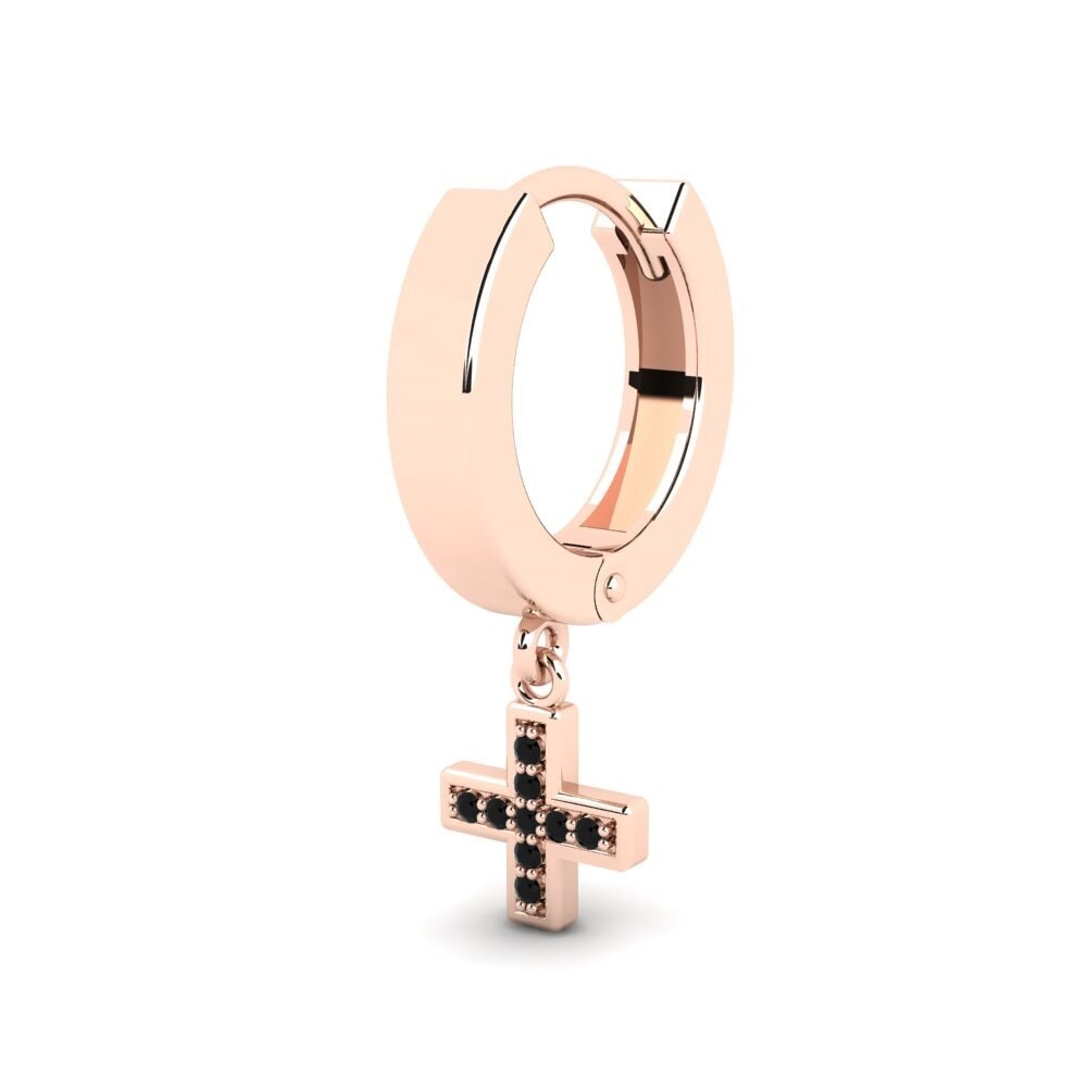 14k Oro Rosa Zafiro negro Pendiente para hombre Misrate