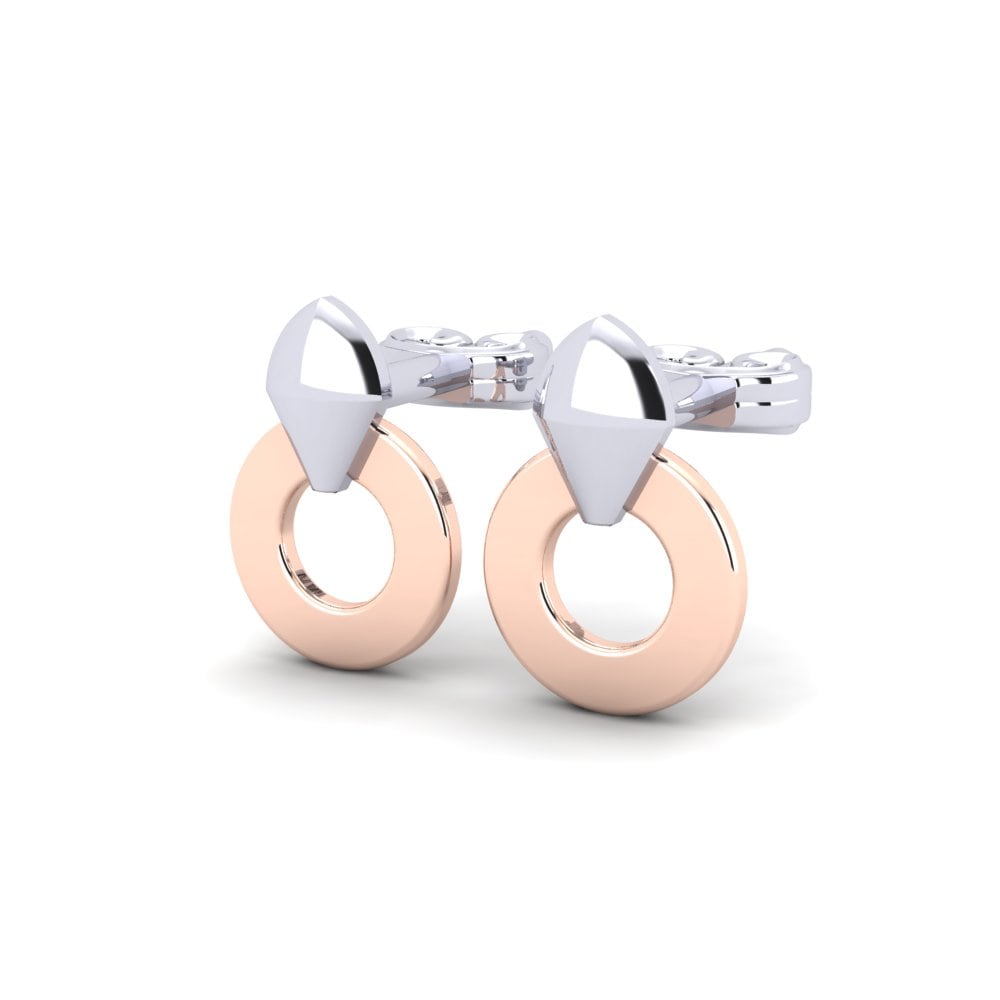 9k Oro Rosa/Blanco Pendientes Ragen