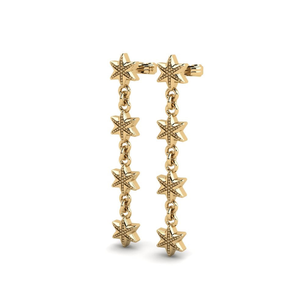9k Oro Amarillo Pendientes Thetchry