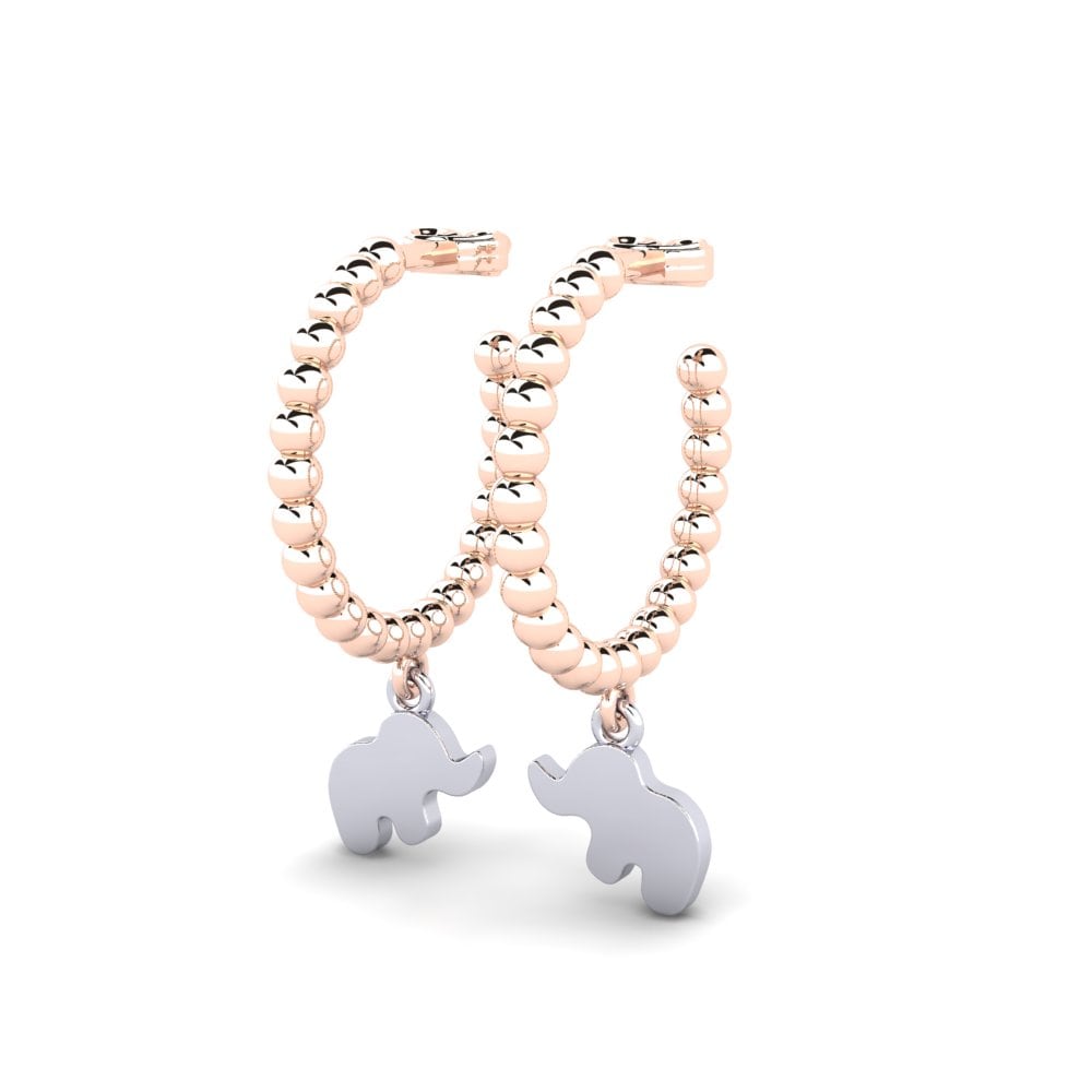 14ct Rose / White Gold Earring Todela