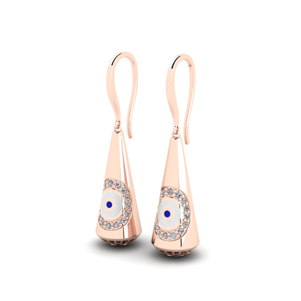 14k Oro Rosa Pendiente de mujer Sharit