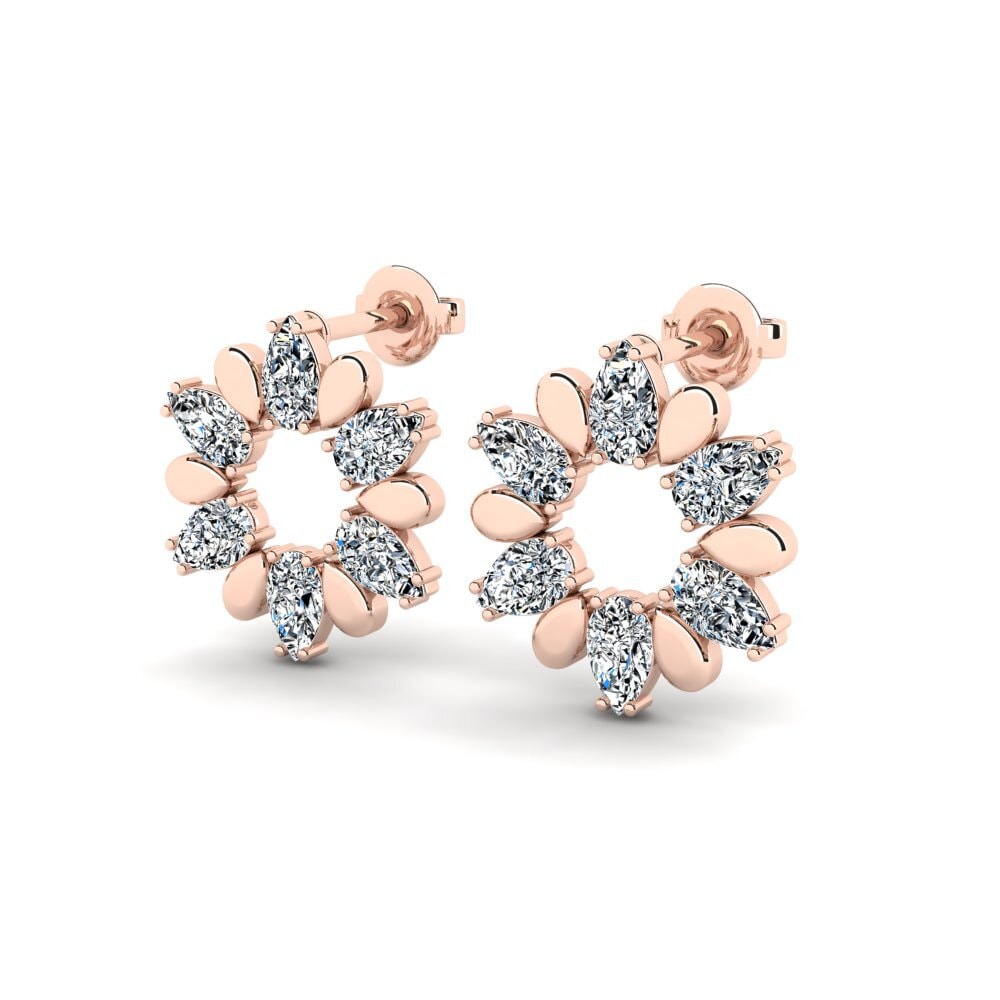 14ct Rose Gold Zirconia Women's Earring Sofus