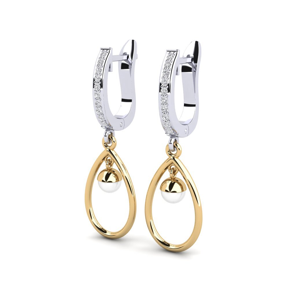 18ct White & Yellow Gold Lab Grown Diamond Women's Earring Yldrod