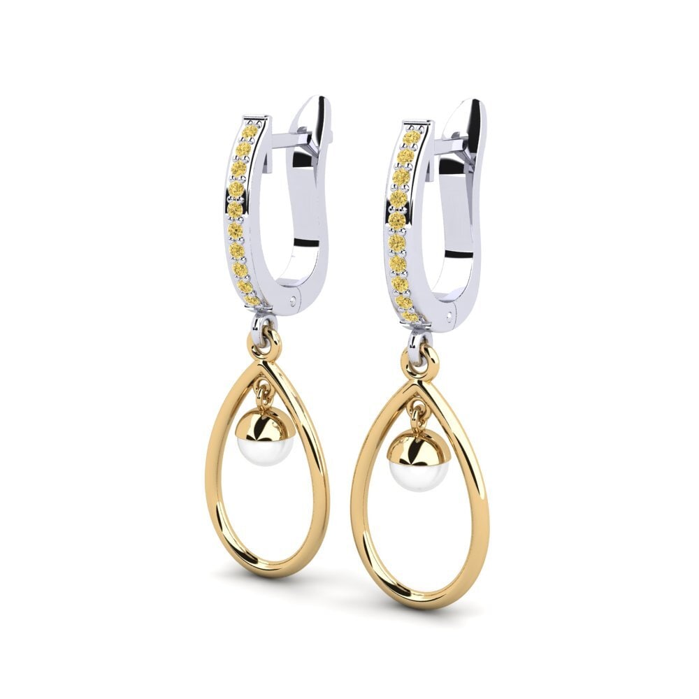 18ct White & Yellow Gold Yellow Diamond Women's Earring Yldrod