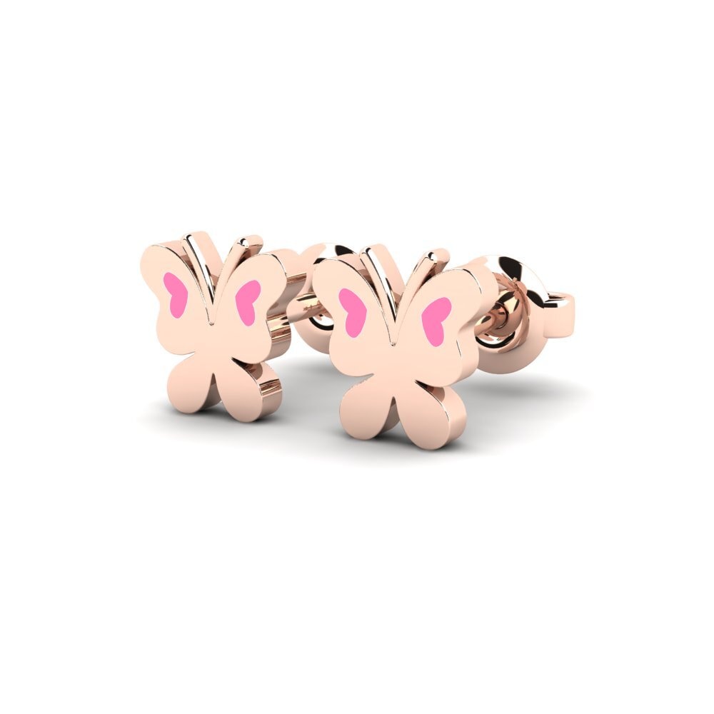 18ct Rose Gold Kid's Earring Exporter