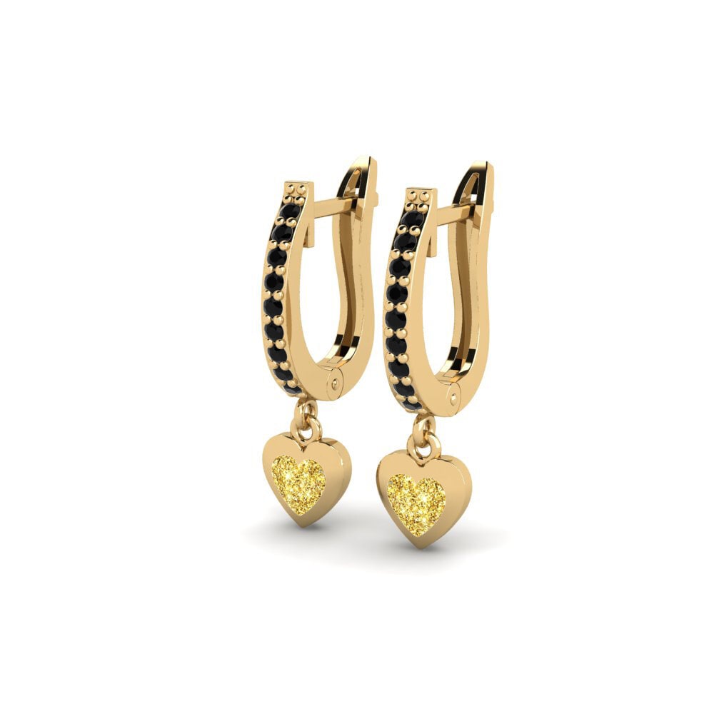Diamant Noir Boucles D'oreilles Aloevera Daughter