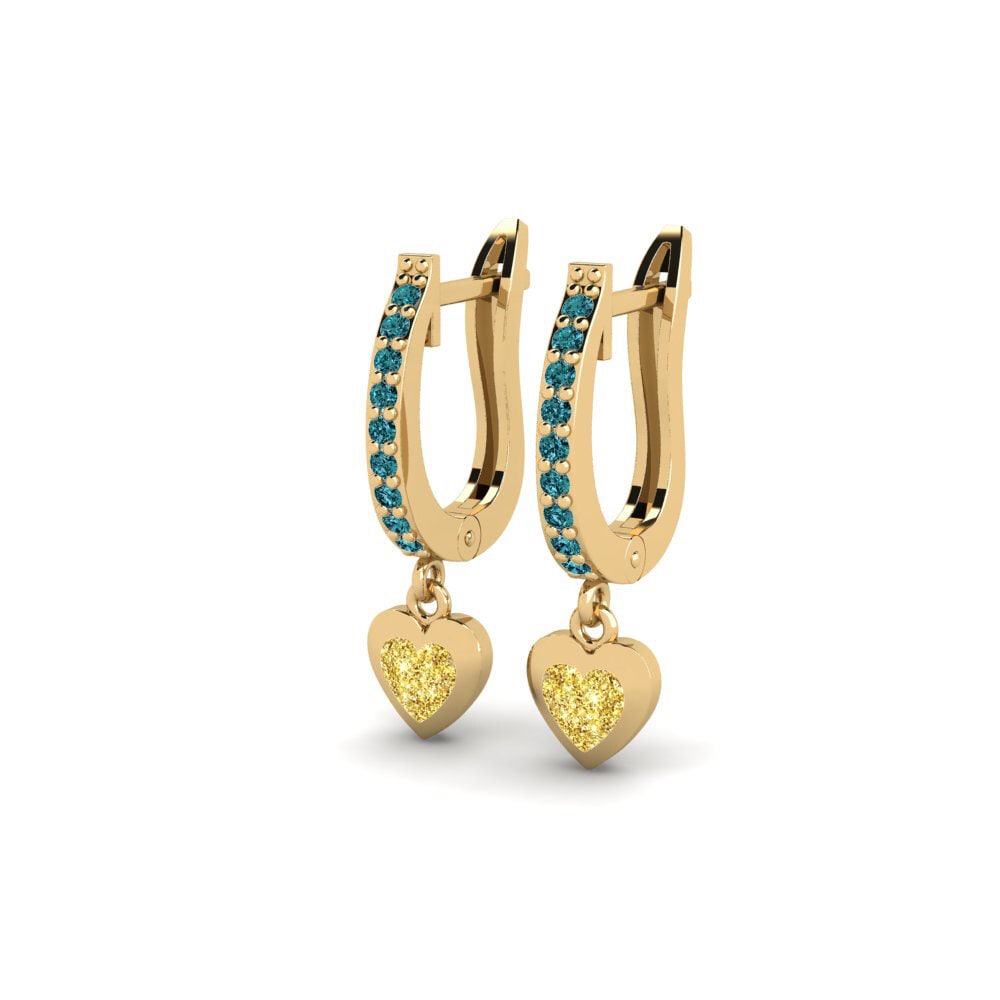 Diamant Bleu Boucles D'oreilles Aloevera Daughter