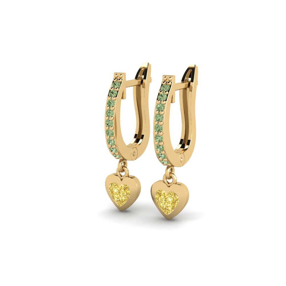 Diamant Vert Boucles D'oreilles Aloevera Daughter