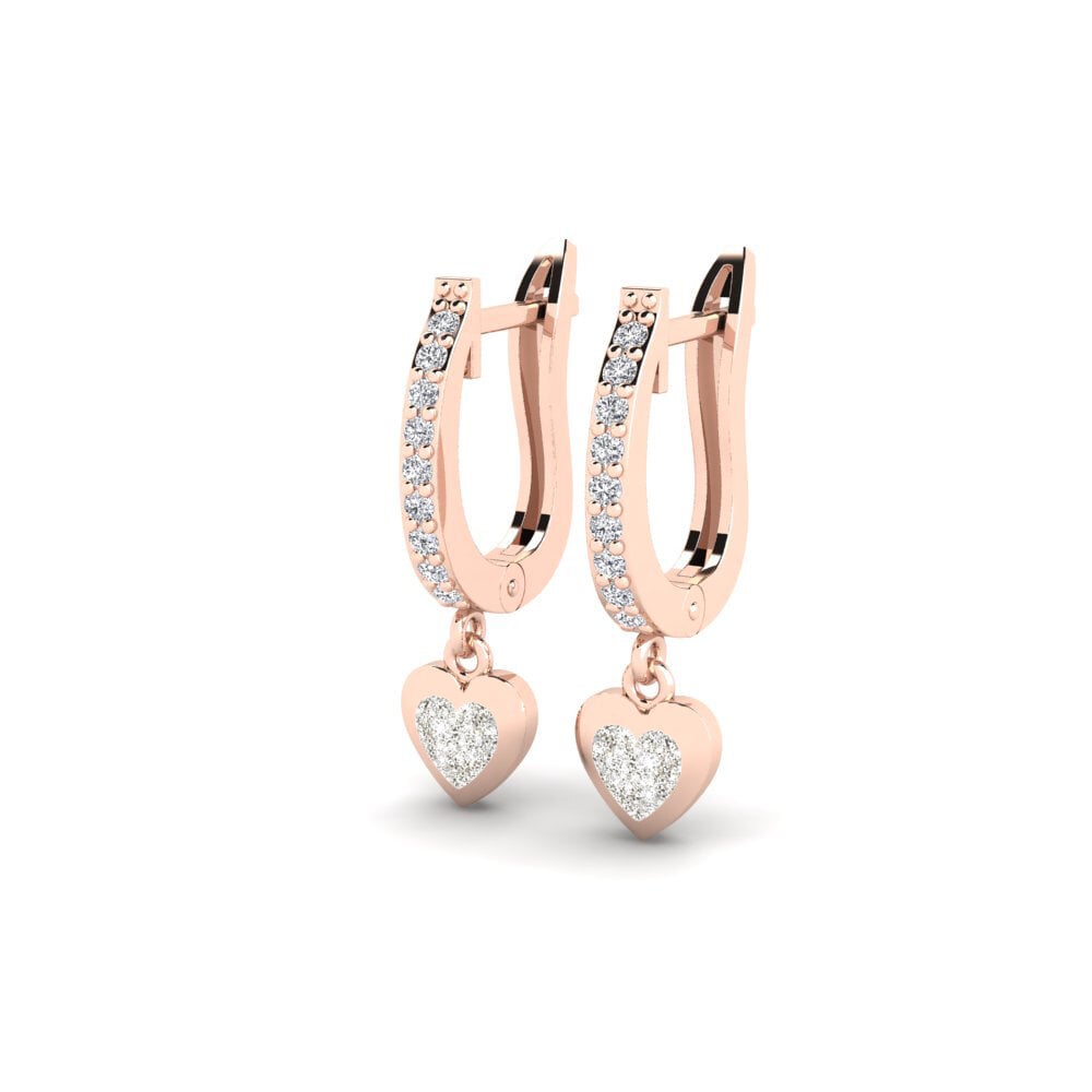 9k Oro Rosa Pendientes Aloevera Daughter