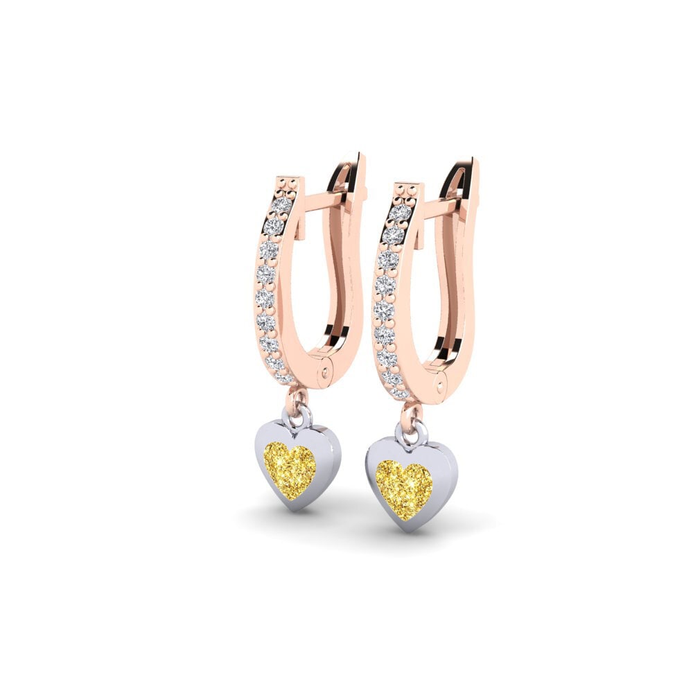 14ct Rose / White Gold Earring Aloevera Daughter