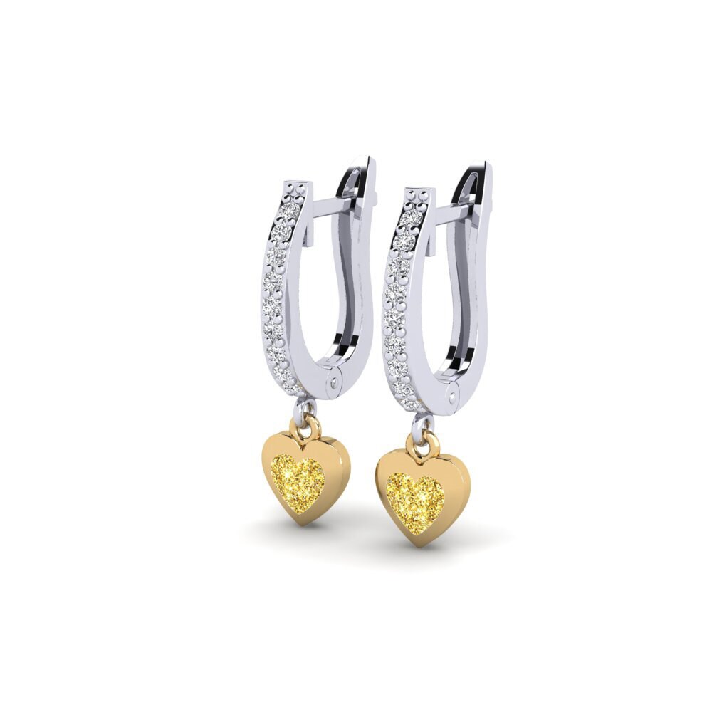 14ct White / Yellow Gold Earring Aloevera Daughter