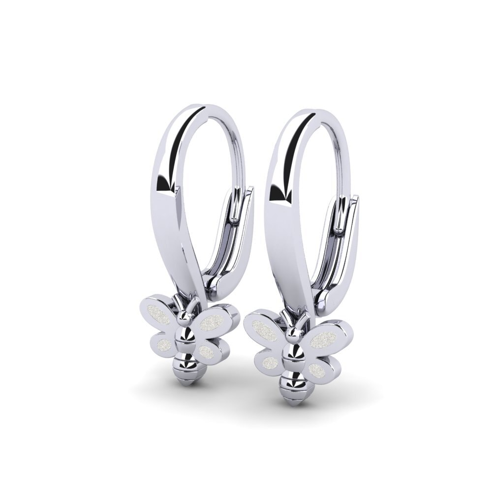 18k Oro Blanco Pendiente para Niño Conceptual