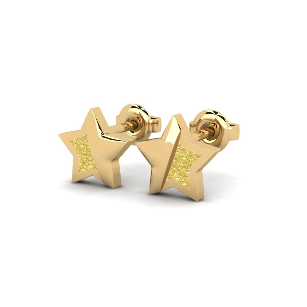 14k Oro Amarillo Pendientes Crassula Daughter