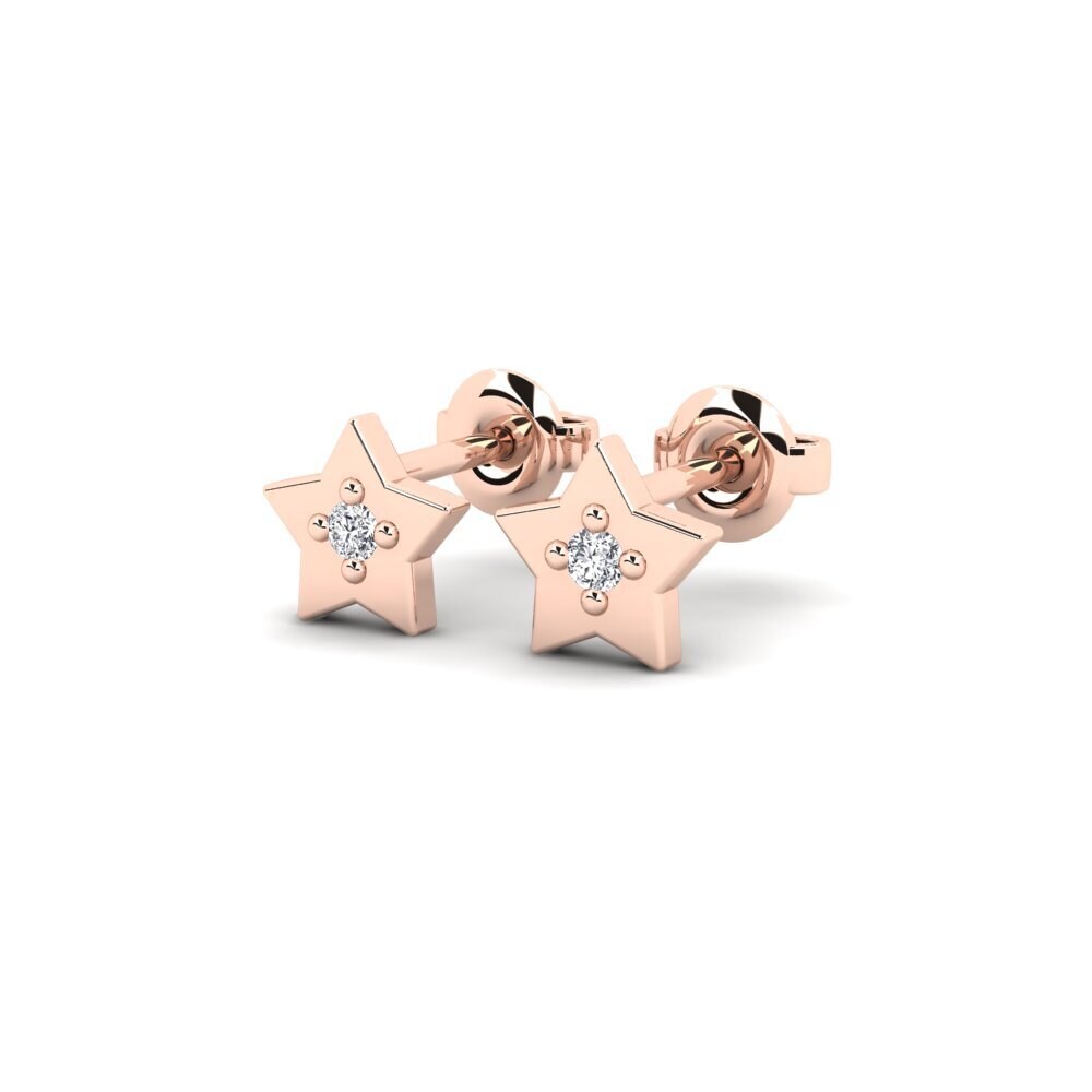 9k Oro Rosa Pendientes Daisyda Daughter